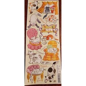 Cats At Play Embossed Stickers by Maret Hensick - Raised Texture: Sleepy Kitties